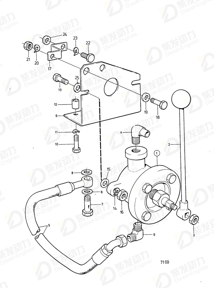 volvo penta Bracket 845080 Drawing volvo penta Bracket 845080 Drawing